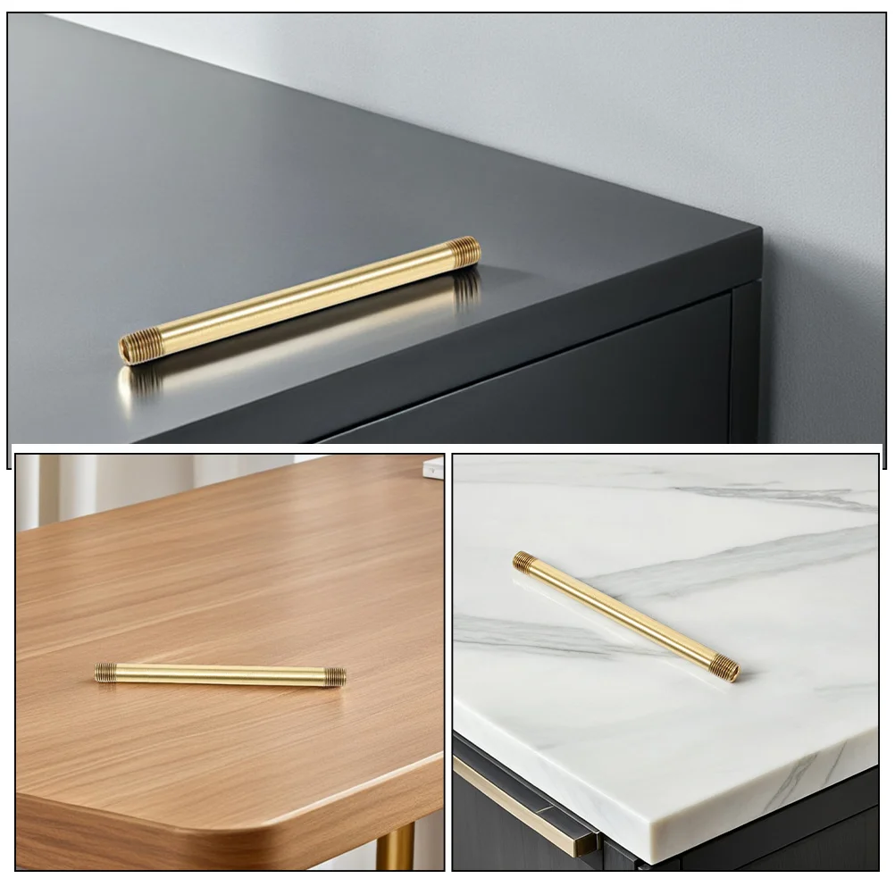 2 قطعة مصباح أنبوبي النحاس الجذعية الخيوط تركيبة إضاءة Downrod تصميم جوفاء M10 Diy بها بنفسك إصلاح استبدال أجزاء المصباح مستقيم #5