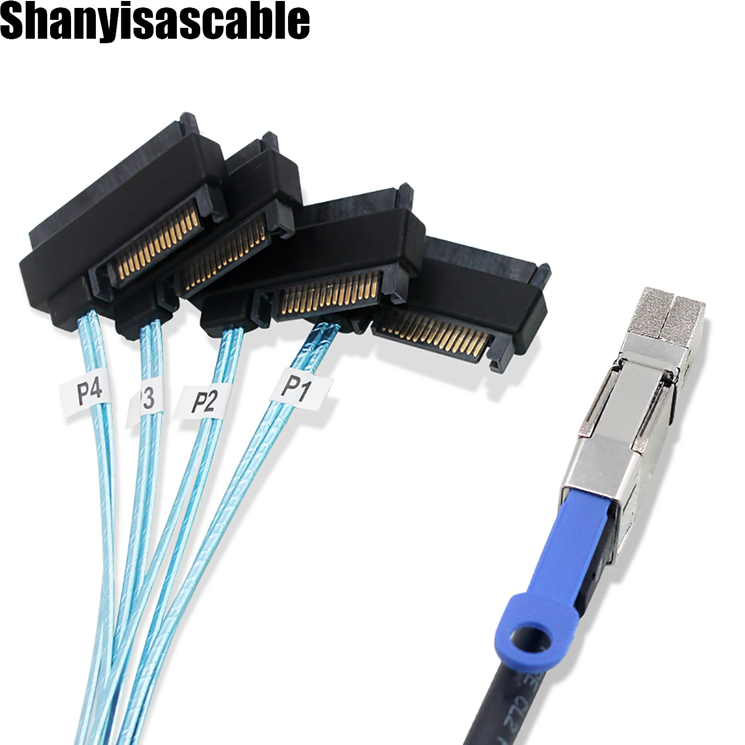 1.0M nternale Mini SAS HD SFF-8644 to 4 x 29-Pin SAS SFF-8482 with 15pin sata male 2 in 1 Cable