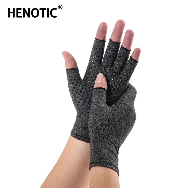 

Henotic Magnetic Therapy Anti-Arthritis Compression Chemotherapy Gloves Half Finger Sports Wear-Resistant Non-Slip Gloves