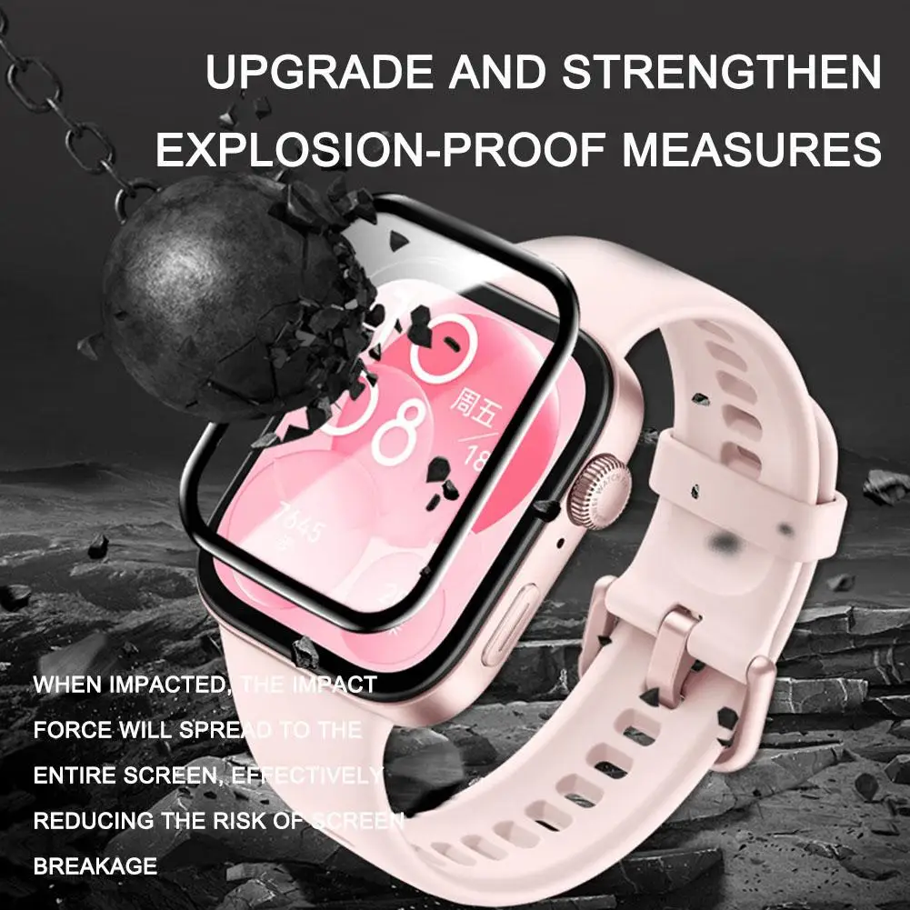 Screen Protector for Huawei Watch Fit 3 Curved Screen Protector for Huawei Watch Fit3 Ultra-HD Full Coverage Protective Film