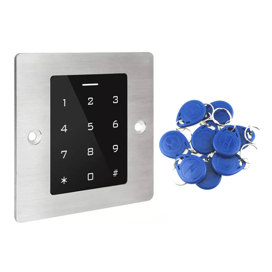 Metal Waterproof Access Control Keypad RFID Card 125Khz Embedded RFID touch Keyboard controller Outdoor Smart Lock Opener