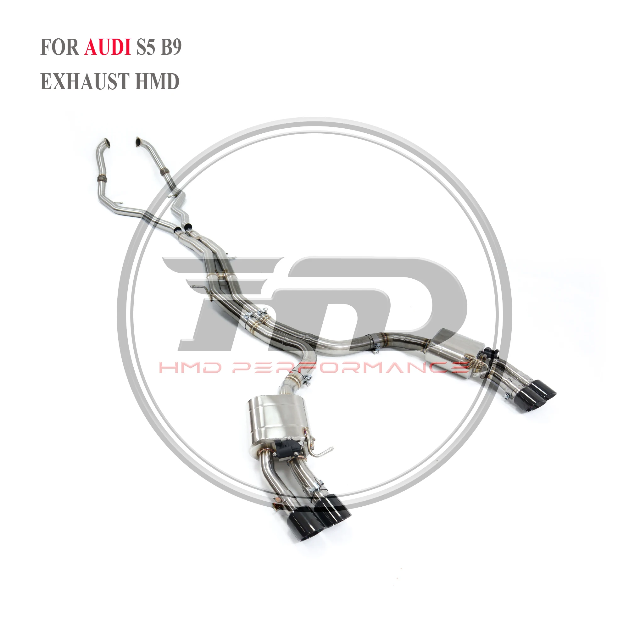 

HMD Stainless Steel Exhaust System Performance Catback And Front Pipe for Audi S4 S5 B8 B9 Auto Modification Electronic Valve