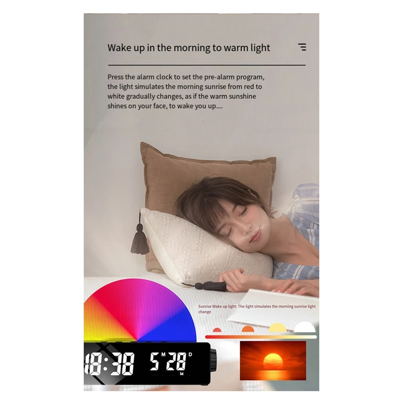 Sunrise Lamp Sunrise Alarm Clock, Wake Up Light Dawn Simulator, Bedside Sun Lamp Color Changing Lights For Bedroom