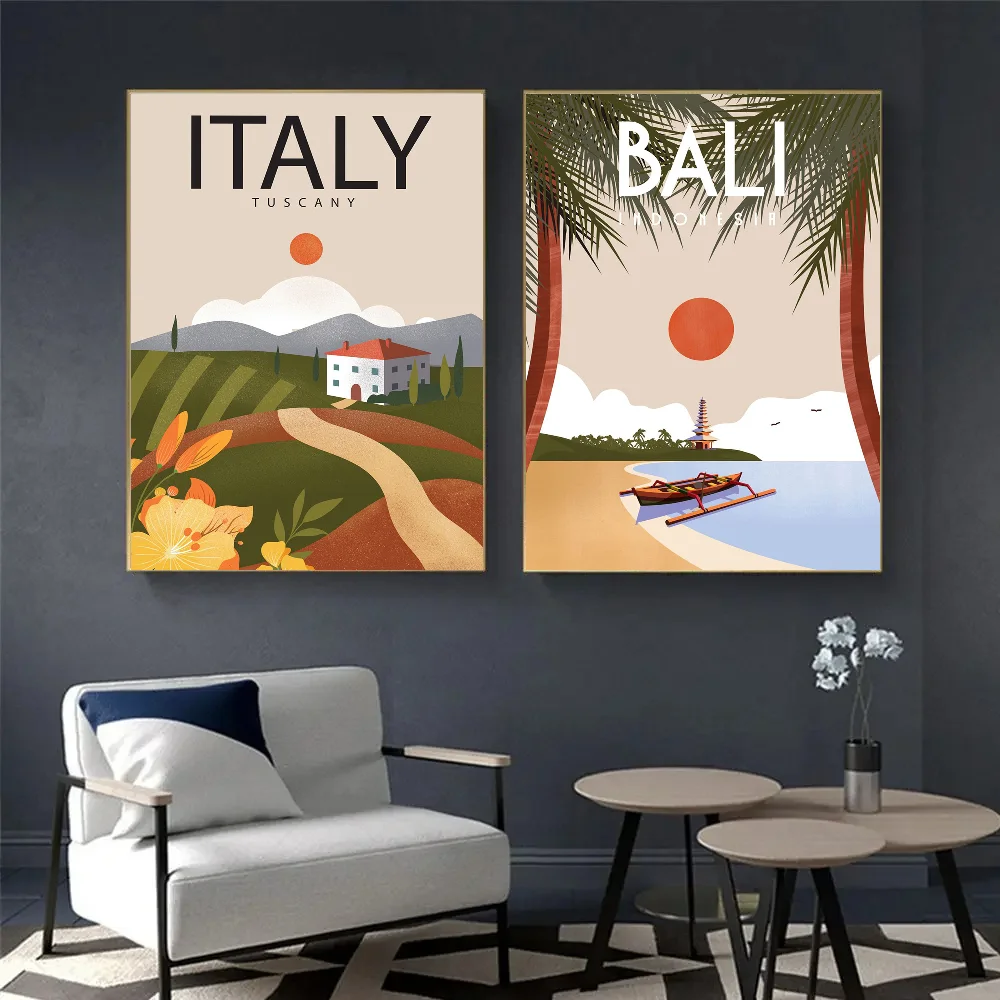 Canada Italy Mexico Colombia Greece Lisbon Bali Malta Ireland Brazil Travel City Classic Vintage Posters Decoracion Room Decor