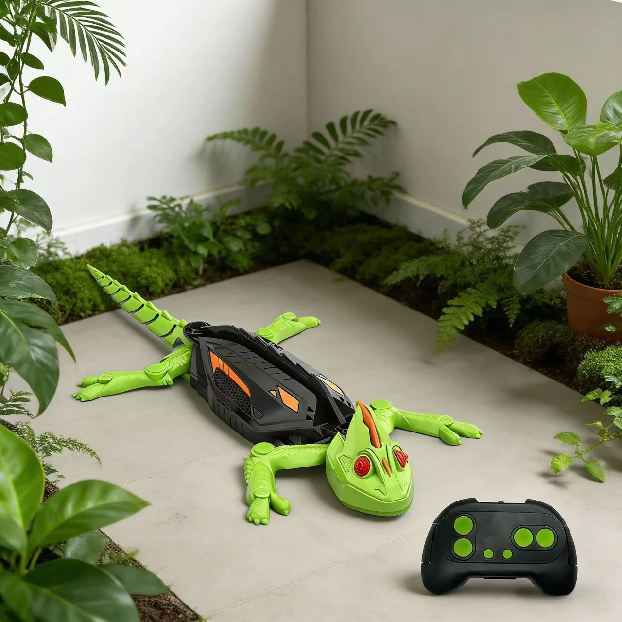 Realistic Biomimetic RC Wall Climbing Lizard Robot Toy, Remote Control Gecko that Climbs Glass & Smooth Walls