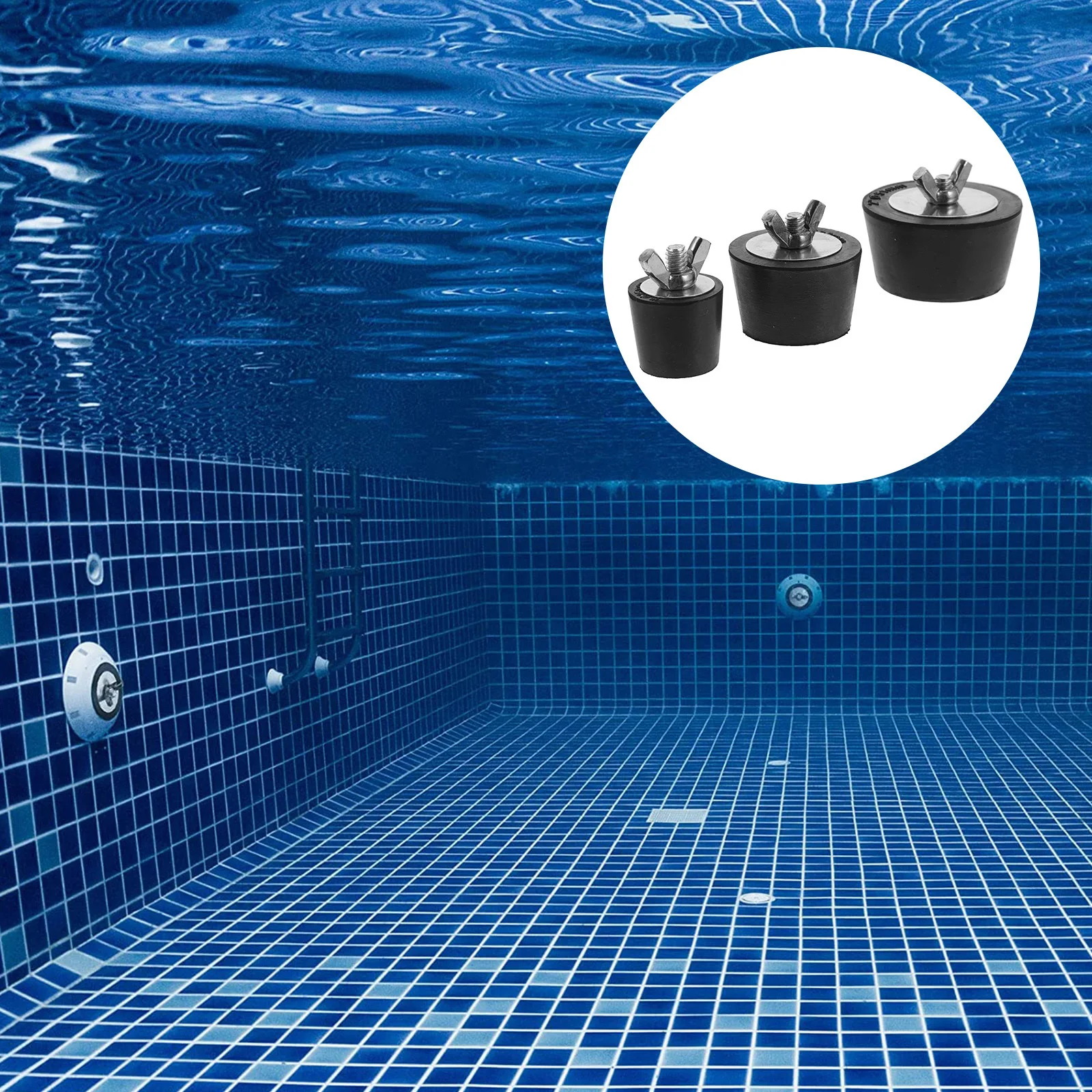 

3pcs Rubber Plugs 3 Sizes Winterizing Pool Stoppers For Inground Above Ground Pool Bathroom Kitchen Laundry Sink Drain