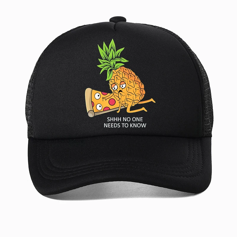 

Pineapple Belongs on Pizza Lover Funny Food Pun baseball cap Birthday Gift For Men Adult hat Summer Mesh Breathable Hats