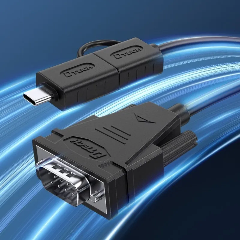 DTECH High Speed Baud Rate 300bps-115200bps Type a and USB C to DB9 RS232 Serial Adapter Cable 1.5m