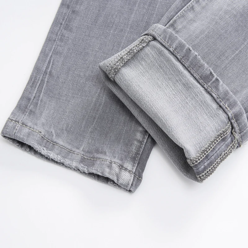 

Y2K Street Fashion New Jeans Scratch Stretch Slimming Washwater Nostalgic Light Grey Jeans Hip Hop Brand Designer Pants Hombre