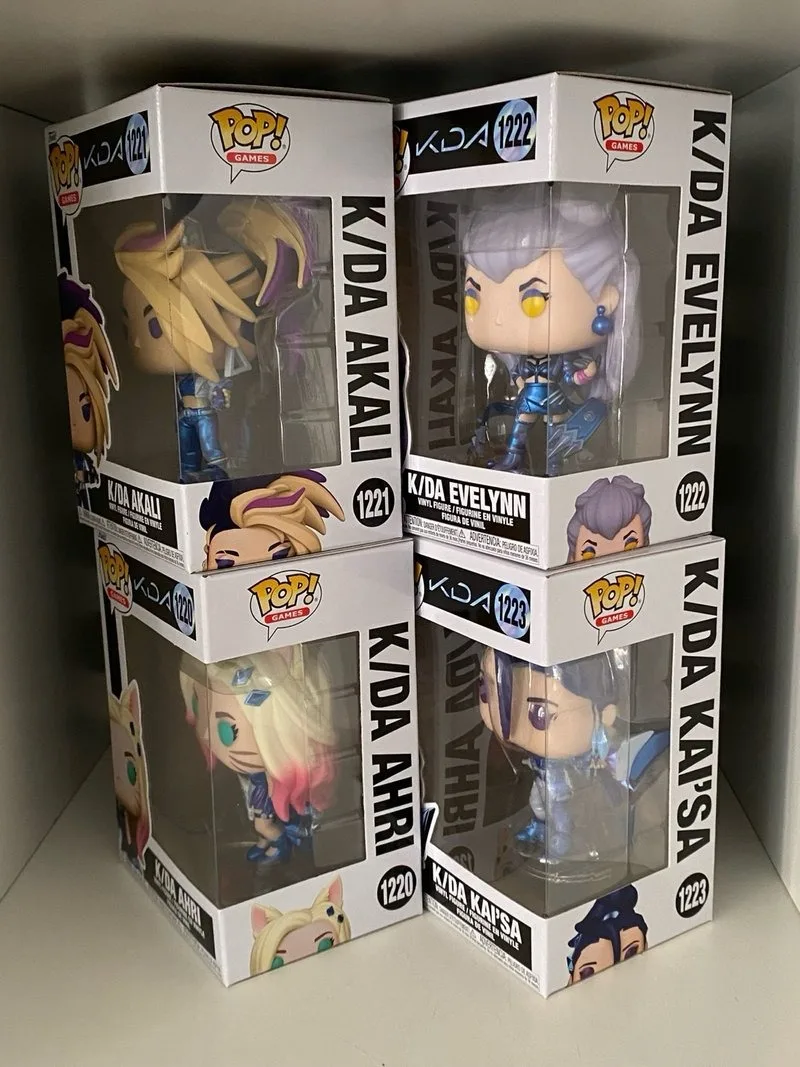 Figura Funko POP! de League of Legends K/DA Ahri Evelynn KaiSa Akali Estatua Oficial Licenciada del Juego LOL, Juguete Coleccionable para Fans