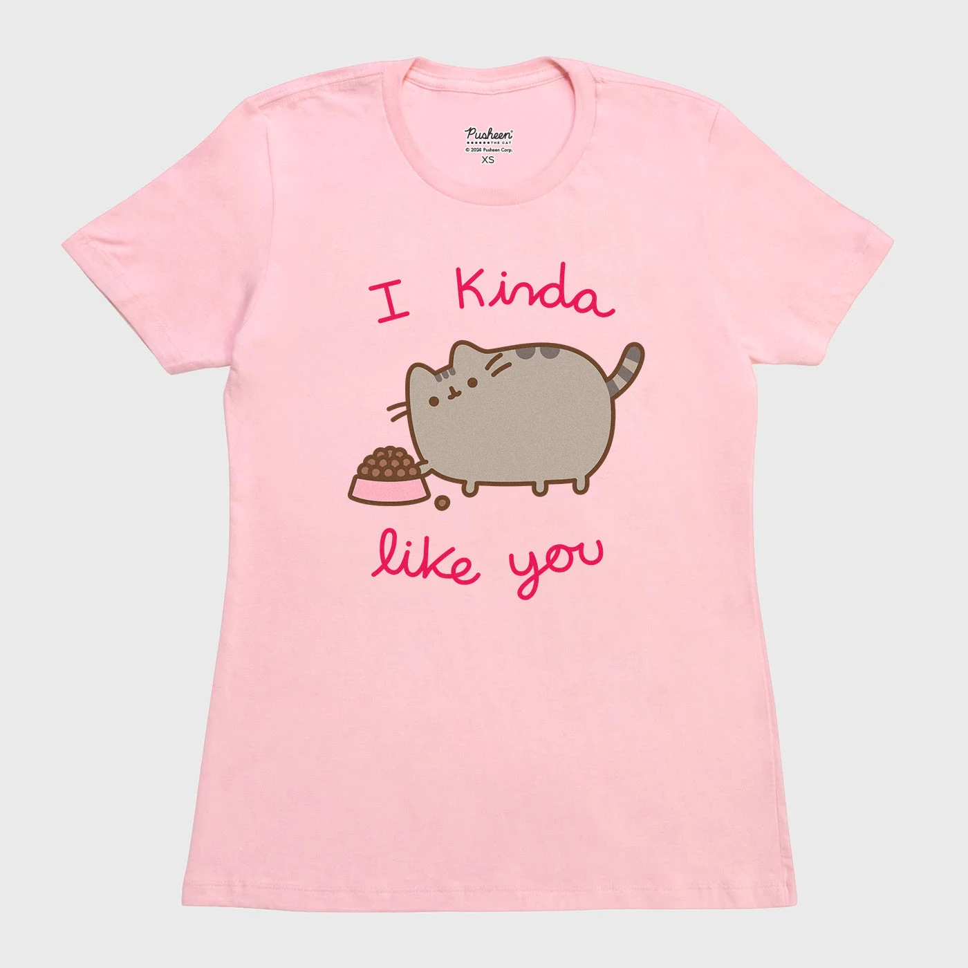 Pusheen Niedliches Katzenmuster-Shirt 'I Kinda Like You' Text Baumwoll-T-Shirt 2026 Sommer Herren Damen Streetwear Y2k Retro-Kleidung – Detail 6