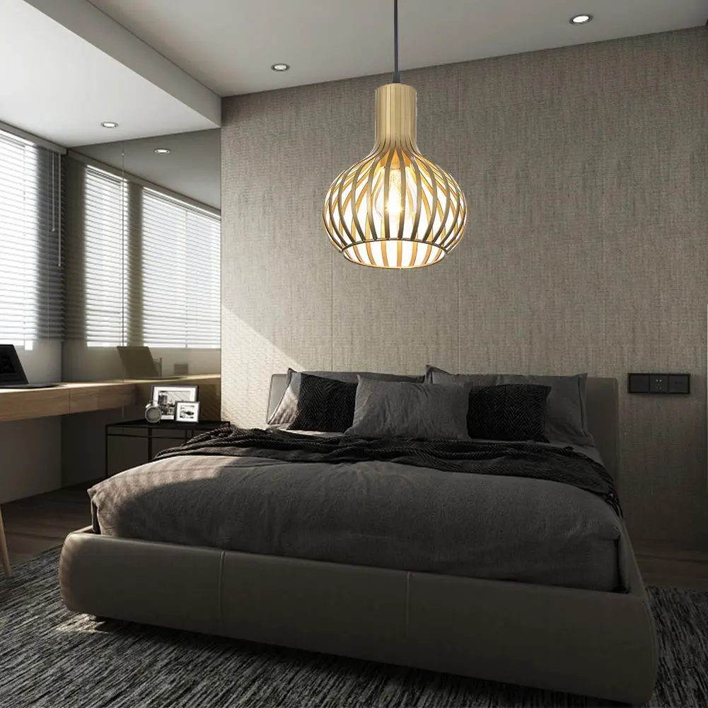 Золотой подвесной светильник с одной головкой: цоколь лампы E26, элегантный дизайн (лампа в комплект не входит)