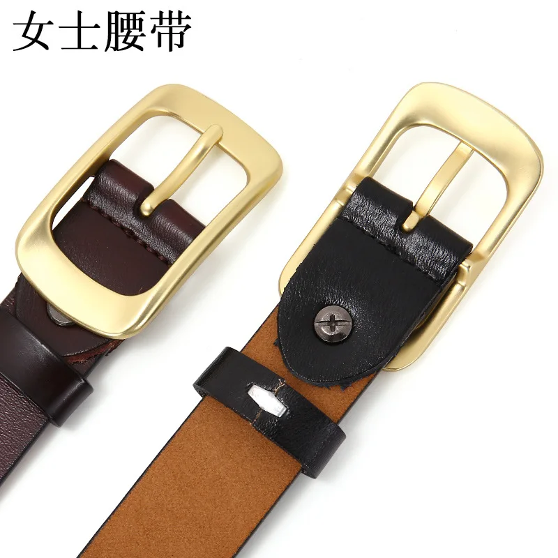 Ceinture en cuir véritable pour femme, cuir de vachette, version coréenne, ceinture de jeans strucdécorative, designer de luxe, savoir chaud, 2023