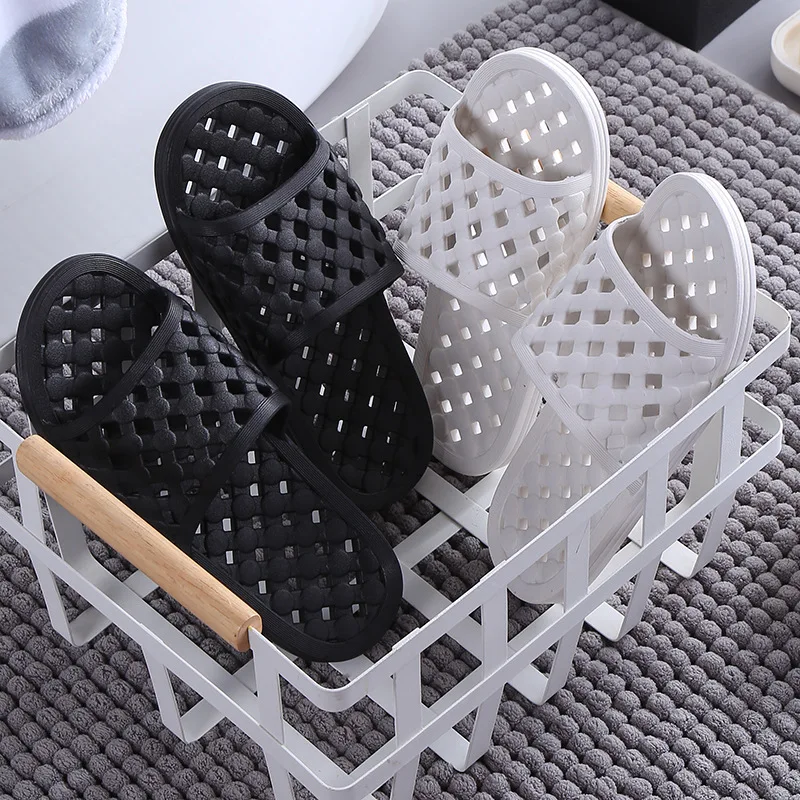 New Men Bathroom House Slippers Light Weight Water Leaky Women Slippers Beach Flip Flop Non-slip Pool Swimming Shoes