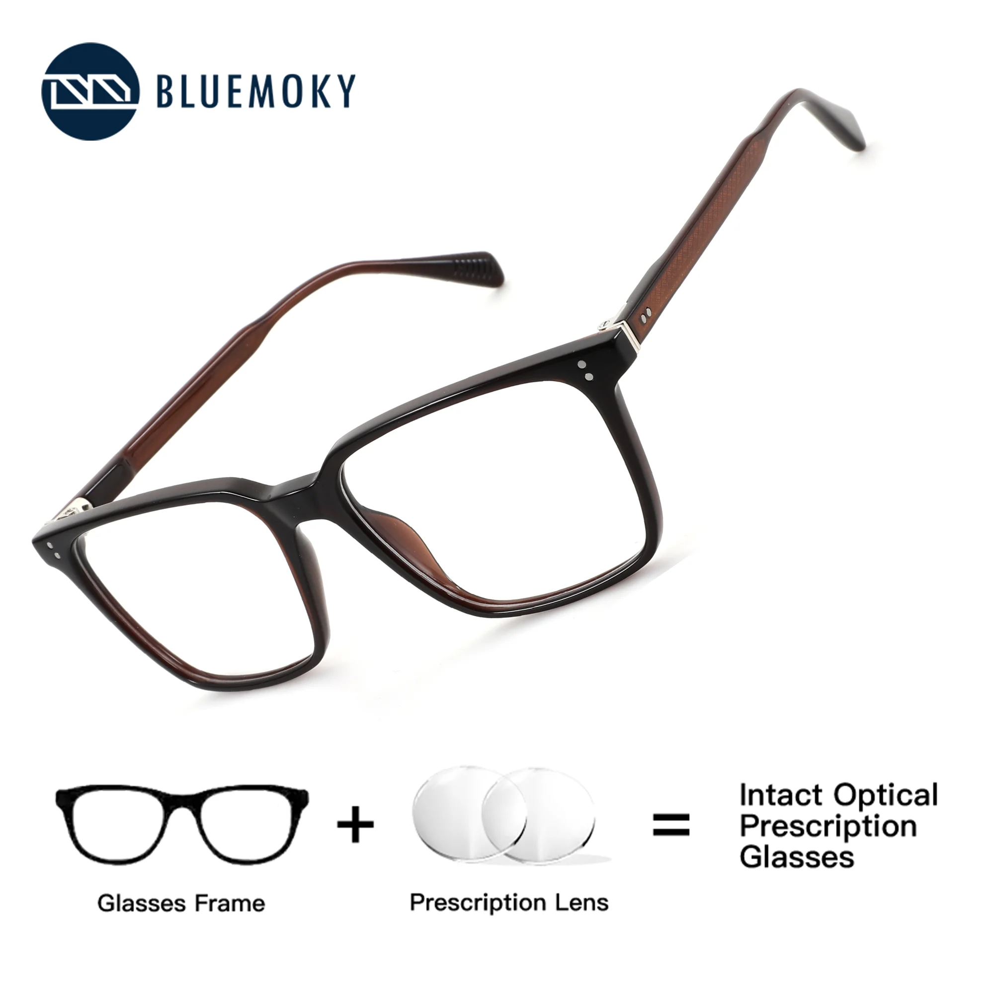 

BLUEMOKY (M Size) Women Plastic Prescription Man Vision Correction Reading Glasses Progressive Multifocal Lenses Eyepieces