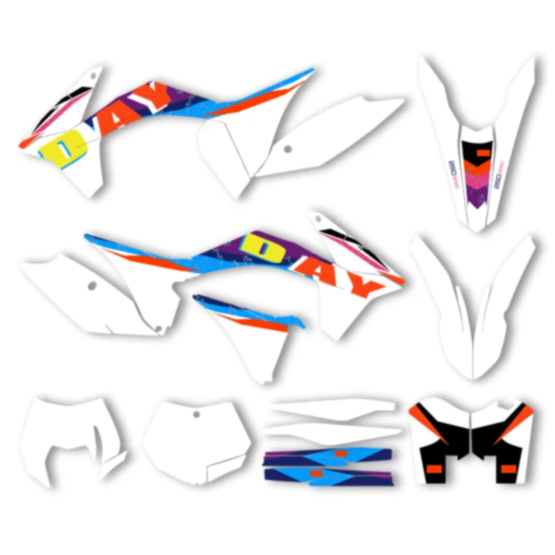 

DSMTECH Motorcycle Graphics Background Decal for KTM 2012 2013 EXC 2011 2012 SX SXF 125 250 300 450 Decals Stickers Kits 006