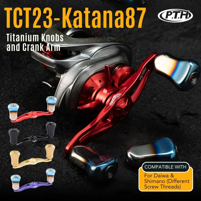 PTH TCT23 × Katana87 Integrated Baitcasting Reel Upgrade Handle Assembly Compatible with Daiwa & Shimano reels