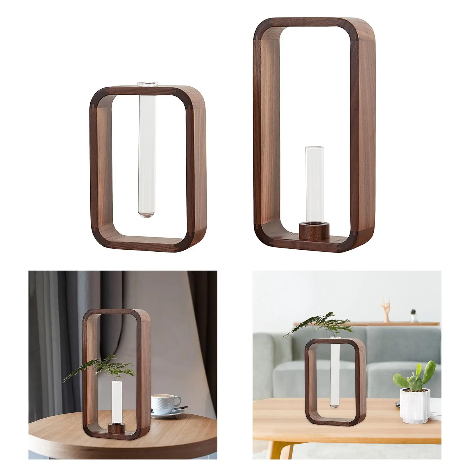 Glass Test Tube Vase Planter Terrarium Propagation Station Plant Container for Gift Wedding Bar Living Room Table Centerpiece