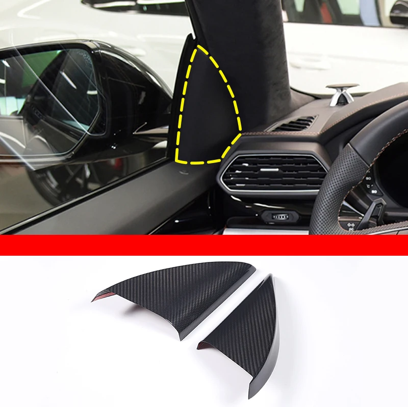 

For 2018-2021 Lamborghini URUS real carbon fiber car styling car A-pillar horn decoration cover sticker car interior accessories