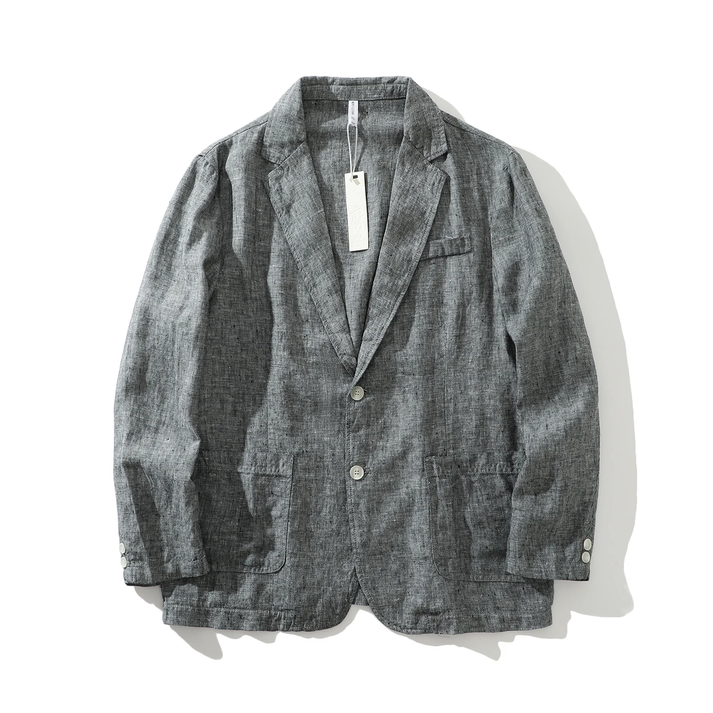 

Льняной пиджак - Мужской модный повседневный пиджак для активного отдыха, высококачественный деловой трендовый пиджак для свадебных церемоний, однотонный тонкий пиджак в джентльменском стиле