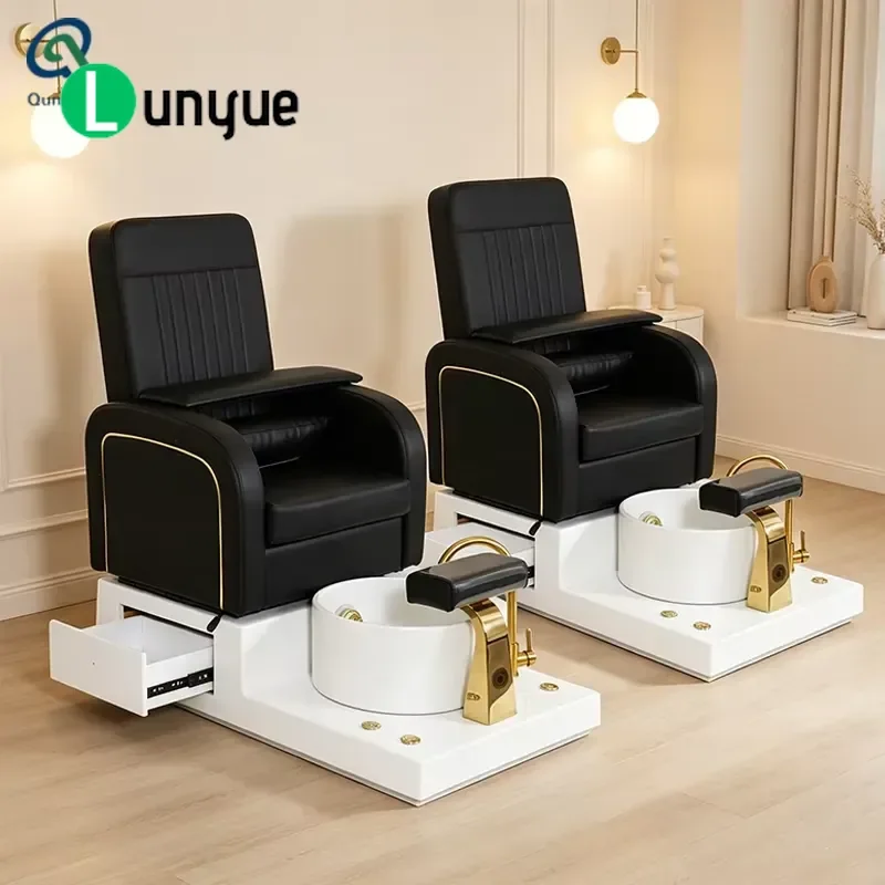 Professional Pedicure Chair with Storage Compartment for Foot Bath Hair Nail Art Spa Furniture Comfortable Sofa Design