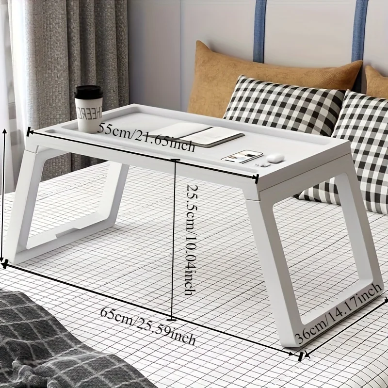 โต๊ะอเนกประสงค์พับได้สำหรับใช้ในบ้าน หอพัก หรือบนเตียง ใช้เป็นโต๊ะอาหาร โต๊ะวางโน้ตบุ๊ก หรือโต๊ะทำงานแบบพกพา