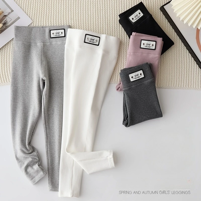 Girls Leggings Cotton Toddler Pants Soft Ribbed Joggers Kids Dancing Pants Fashion Casual Streetwear Baby Girls Bottoms (2T-8Y) view 3