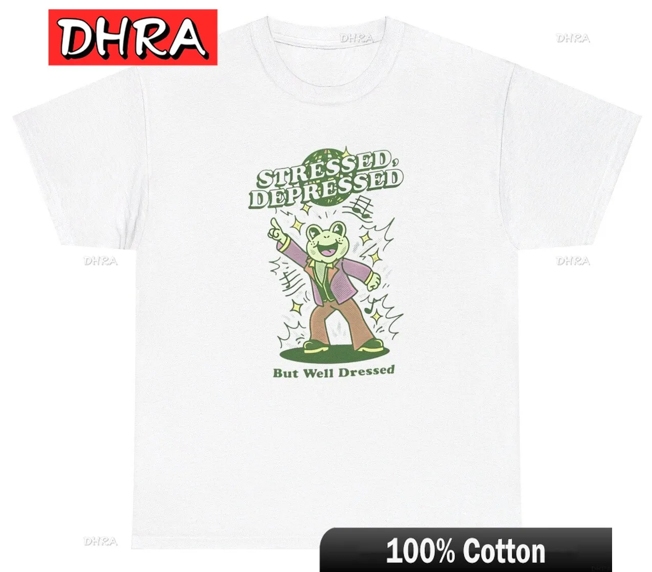 ضغط الاكتئاب ولكن ملابس جيدة تي شيرت مضحك الضفدع عاشق Y2K ميمي هدية تي شيرت أنيق ريترو منفعل القمم الهيب هوب نمط تي شيرت #1