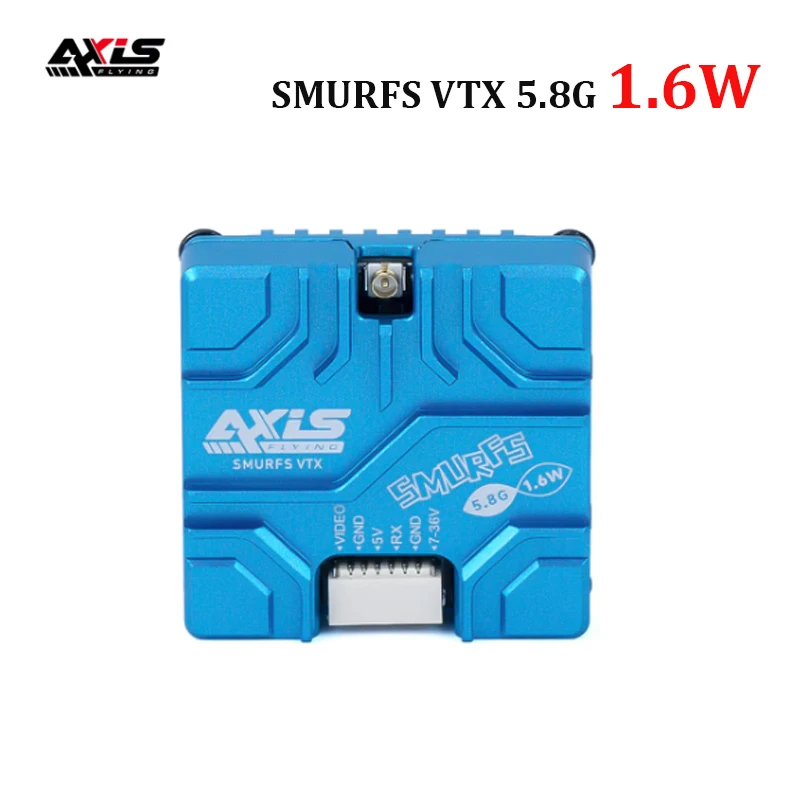 Axisflying SMURFS VTX 5.8G 1.6W Analog Image Transmission 25/100/2501800/1600mW 7V-36V OSD Control 20x20mm for RC FPV Drone