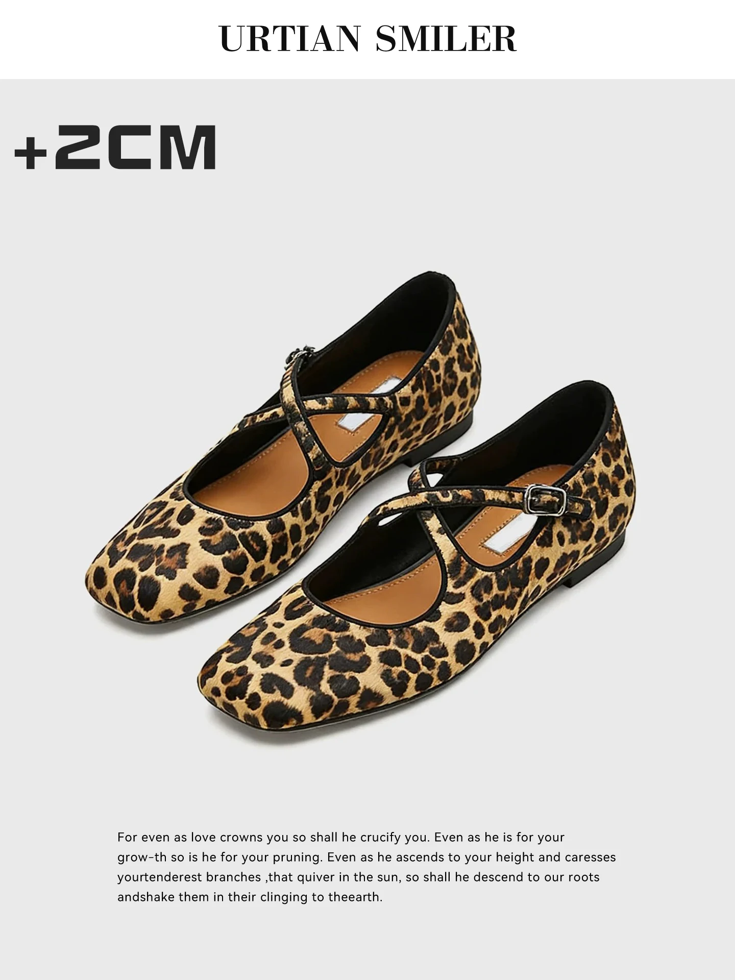 Leather Mary Jane Shoes Women's Spring New Leopard Print  Hair Slip-On Ballet Flats Casual Fashion Single Shoes