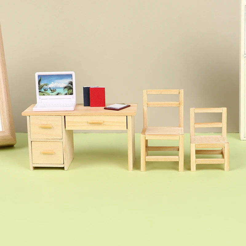 Casa de muñecas simulación en miniatura Mini silla de escritorio modelo DIY accesorios escena muebles Juguetes