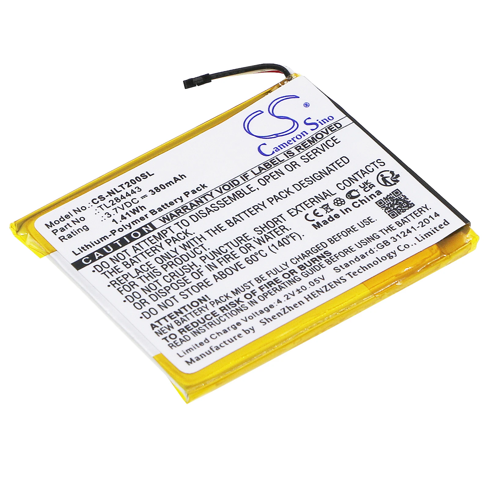 

Li-Polymer Smart Home Battery for Nest, 3.7V, 380mAh, Compatible Models: A0013, Learning Thermostat 2nd Genera, T3007ES, T3008US