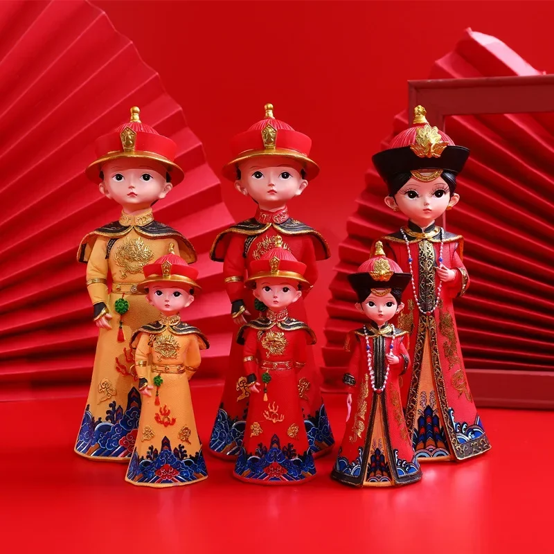 

Retro Court Style Emperor Empress Resin Ornaments for Home Decor Desktop Figures Weddings Resin Decorations Gifts