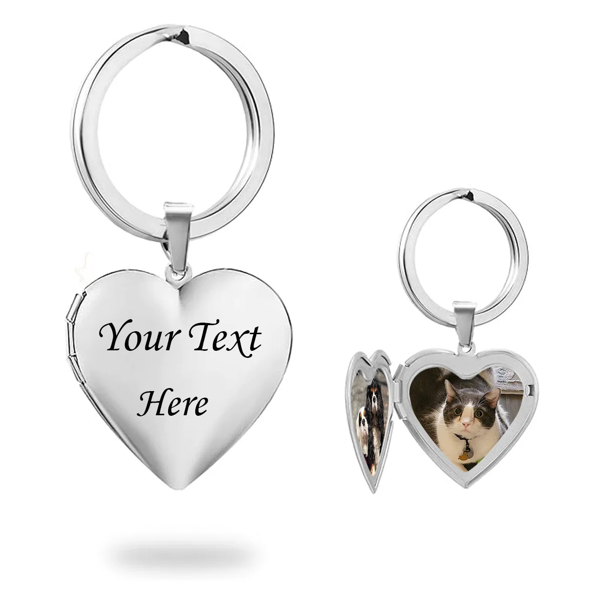 Custom Heart Photo Frame Key Chain for Women Girls Unisex Stainless Steel Locket Keychain Love Pendant For Women Men Gift
