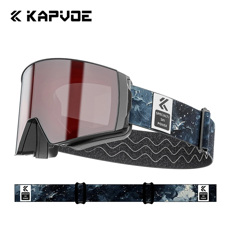 

Kapvoe Snowboarding Snow Outdoor Magnetic Attraction Ski Glasses Colored Winter Skiing Eyewear UV400 Protection Lens Snowmobile