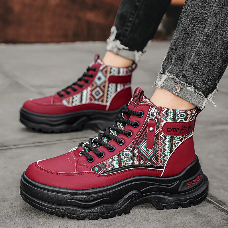 أحذية رجالية عالية الجودة جديدة للخريف والشتاء - أحذية رياضية كاجوال عصرية ومتعددة الاستخدامات ونعل سميك وغير قابلة للانزلاق للكاحل #5