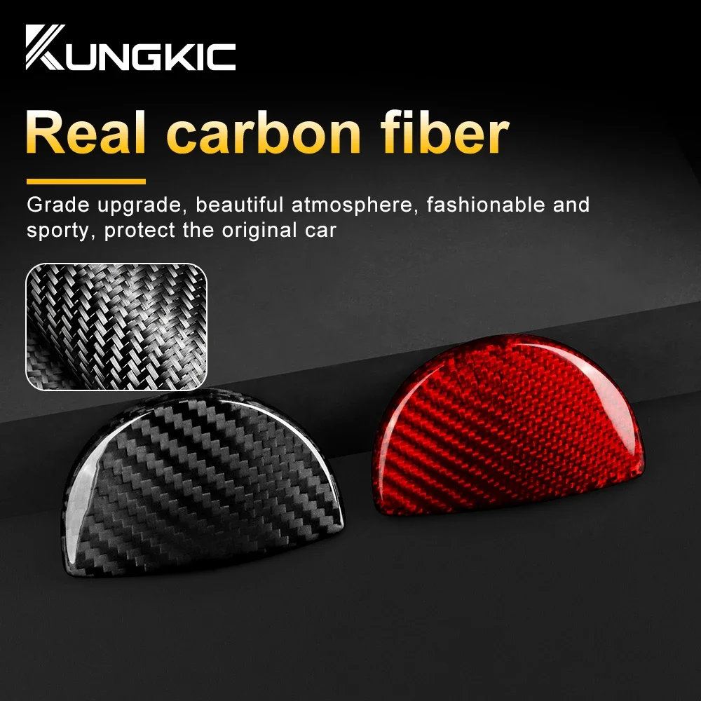 For Fiat 500 2011-2023 & Abarth 595/595C 2016-2023 695 2017 2018 2019 2020 2023 Real Hard Carbon Fiber Glove Box Button Trim