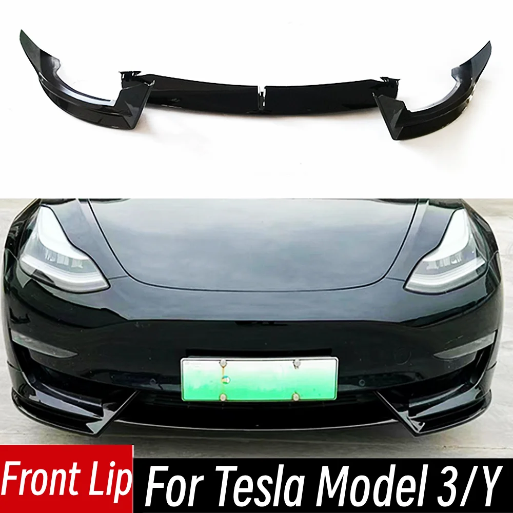 For Tesla Model 3/Y 2017 18 19 20 21 22 23 Bodykit Car Front Bumper Lip Chin Spoiler Splitter Diffuser Tuning Accessories Part