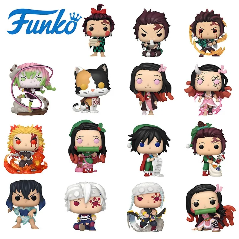 

FUNKO POP 《Demon Slayer Corps Рождественская ограниченная серия》Аниме Экшн Настольное украшение Орнамент Модель Игрушки Коллекционная модель
