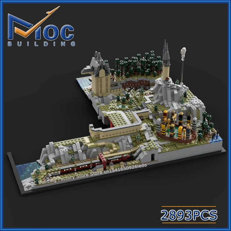 MOC Building Blocks Wizard Castle And Ground Model DIY Assemble Bricks Street View Series Architecture Creative Toys Xmas Gifts