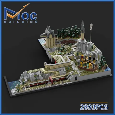 MOC 빌딩 블록 마법사 성 및 지상 모델, DIY 조립 벽돌, 스트리트 뷰 시리즈 건축, 창의적인 장난감, 크리스마스 선물