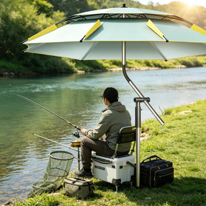 Outdoor Lighting Connectors - 2.4m Light Lotus Fishing Umbrella Large