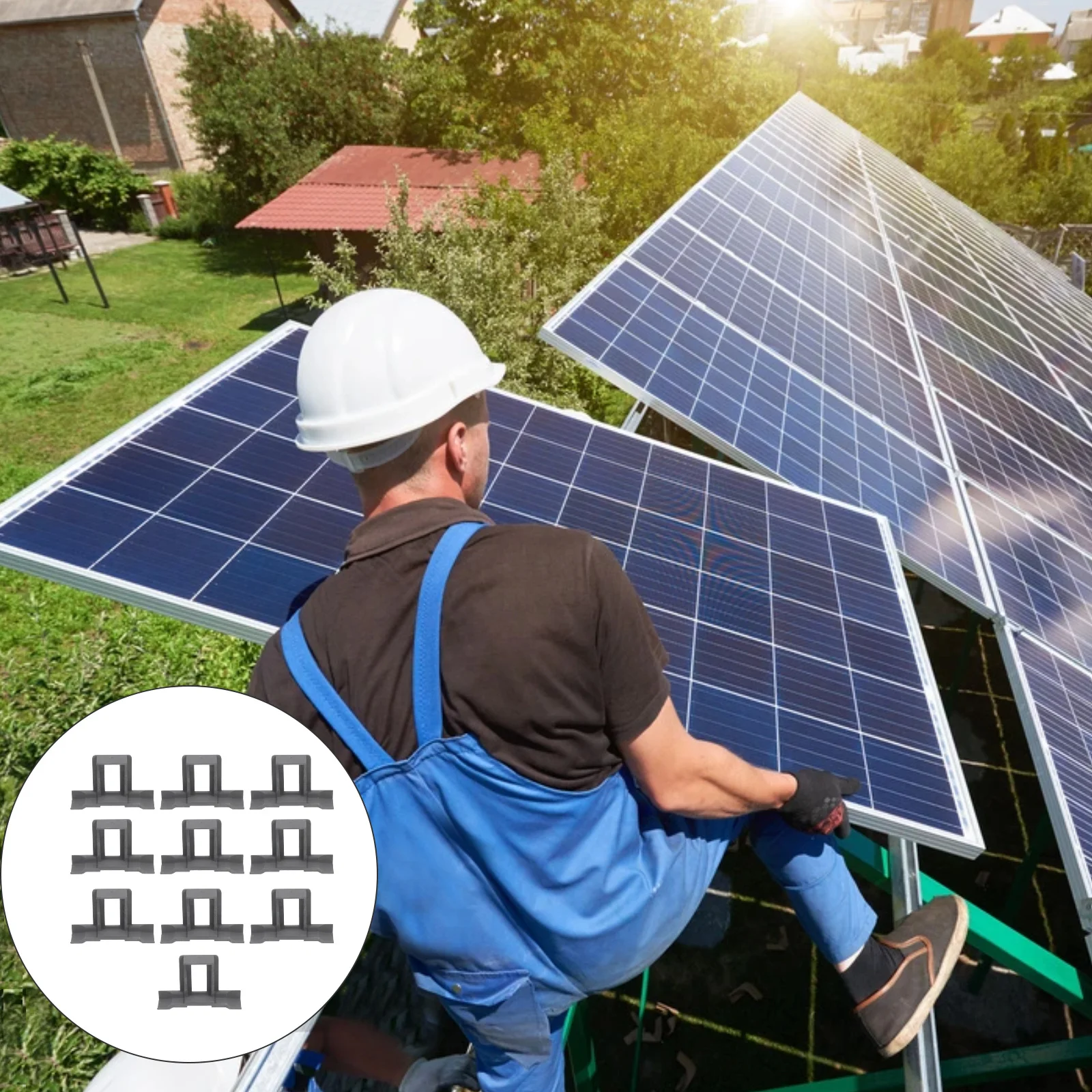 

10Pcs Photovoltaic Panels Remove Water Clamp Durable ABS Material Auto Drainage Clips Outdoor Use Solar Panel Water Clip