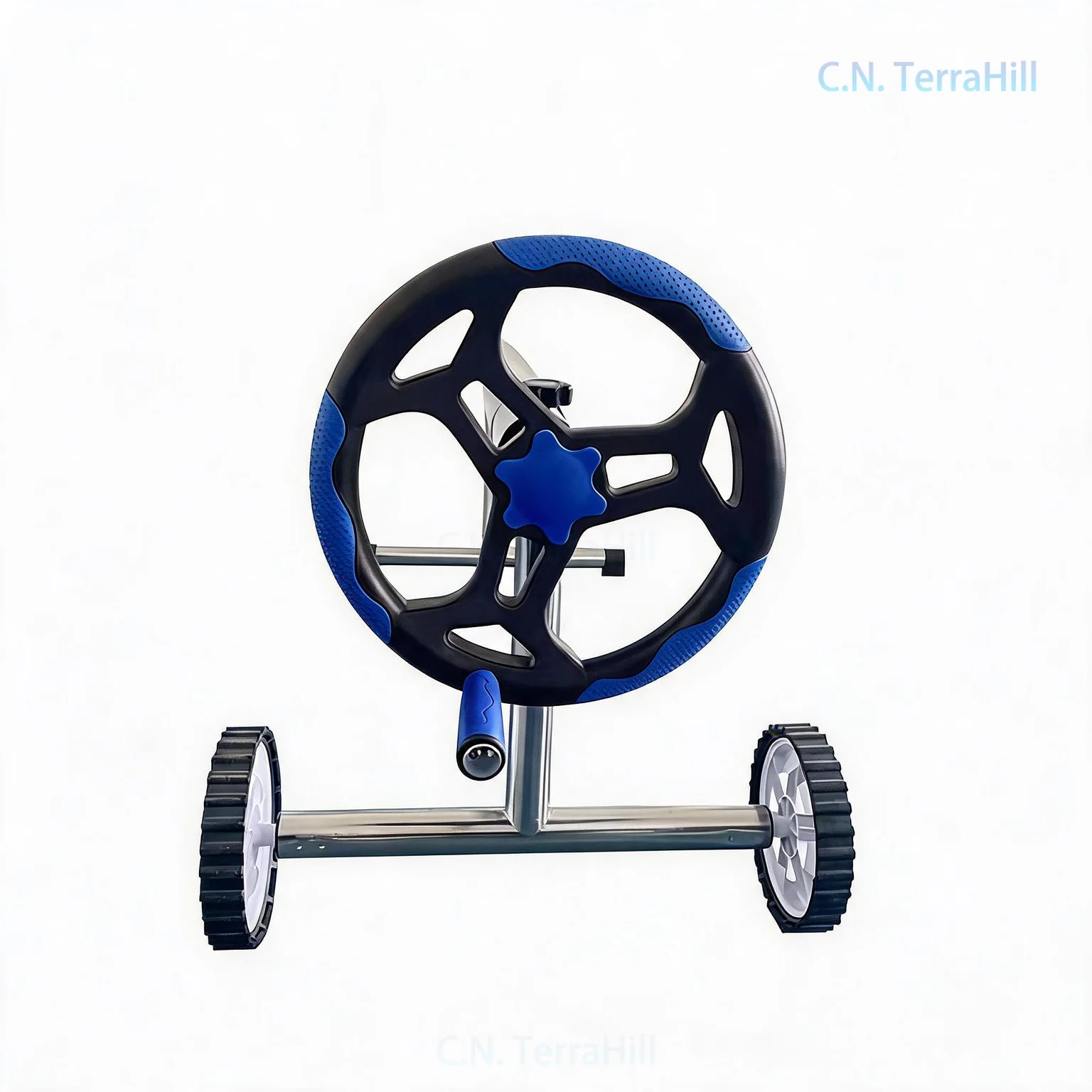 Pool Cover Roller Winder for Above Ground Swimming Pool, Durable Anti-Rust Fabric Winding Reel, Easy Operation, Sturdy Pool