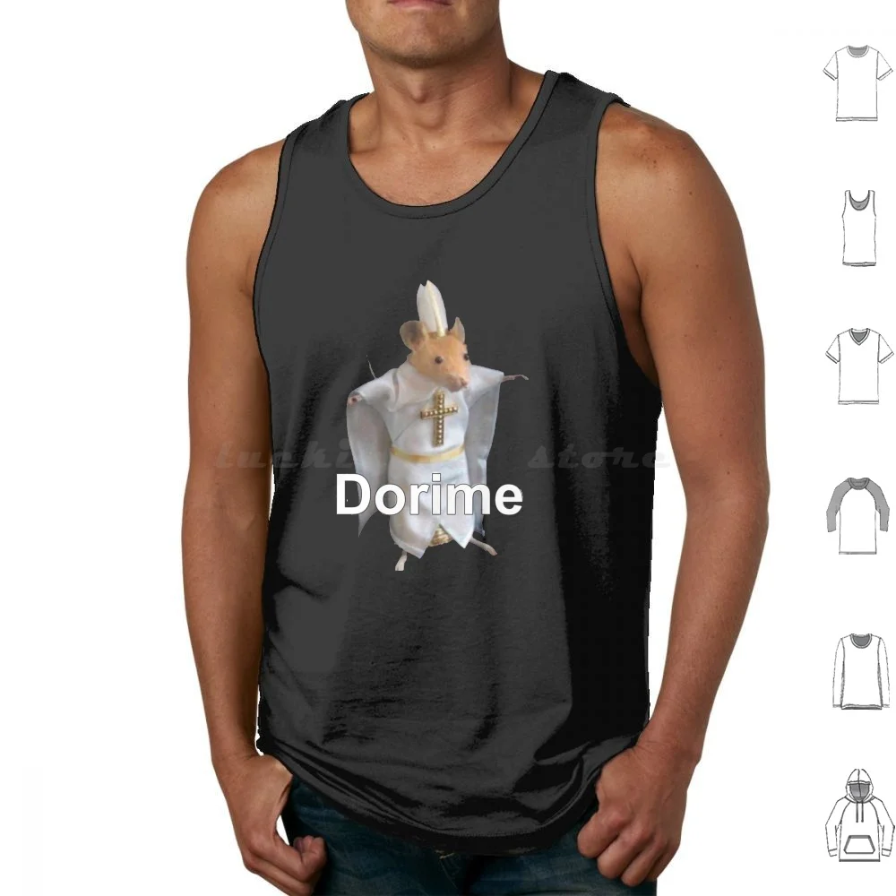 Dorime Rat-Rato Dorime Ameno Meme Tank Tops Vest Sleeveless Dorime Meme Pope Mouse Rat Ameno Rat Priest Church Priest Mouse