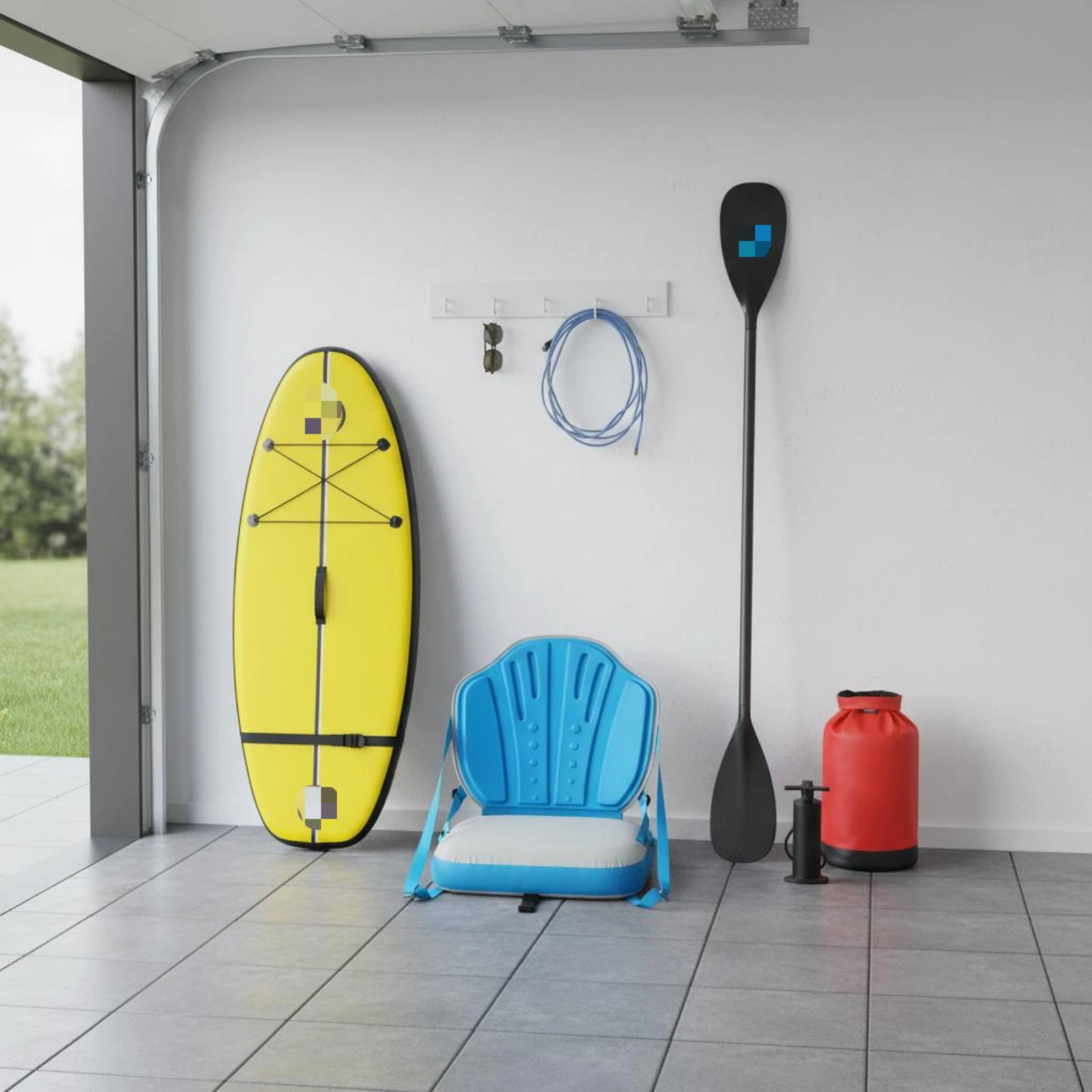 

SUP Seat Cushioned Paddle Board Seat Inflatable Kayak Chair Ergonomic Back Support Water Sports Gear 1.97 Inch Thick Padding