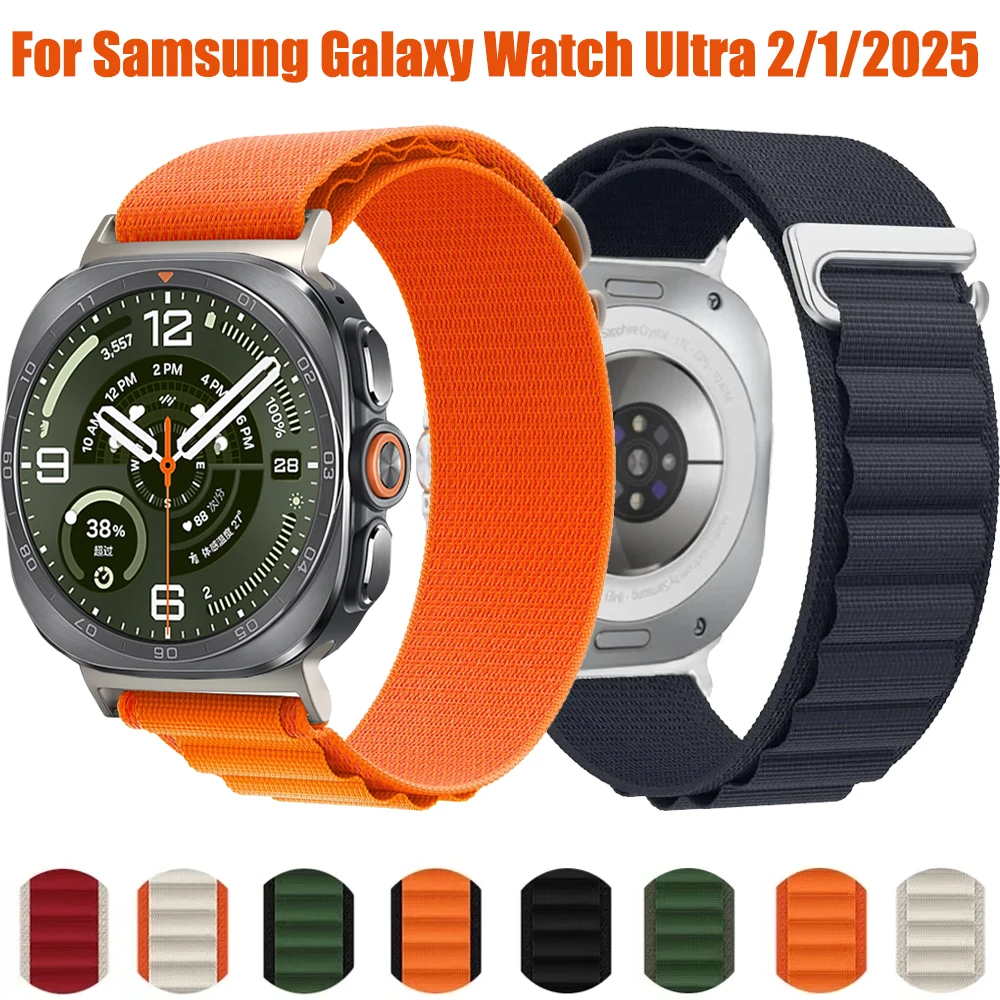 Alpine Nylon-Schlaufenarmband für Samsung Galaxy Watch Ultra 2-1 47mm Atmungsaktives Sport-Armband für Samsung Galaxy Ultra 2025 Correa