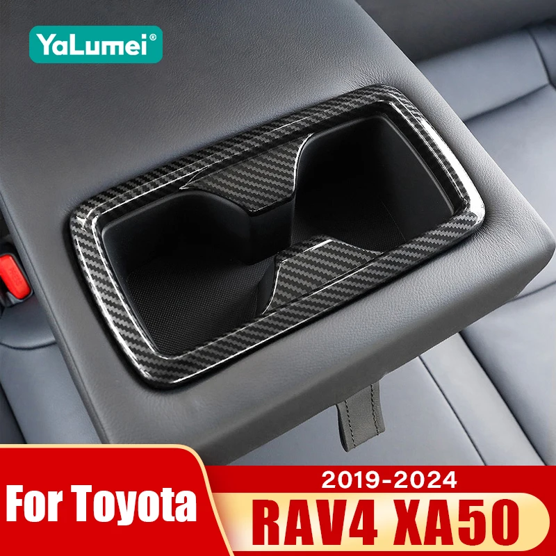 

For Toyota RAV4 2019 2020 2021 2022 2023 RAV 4 XA50 Hybrid Car Rear Water Cup Holder Trim Cover Accessories