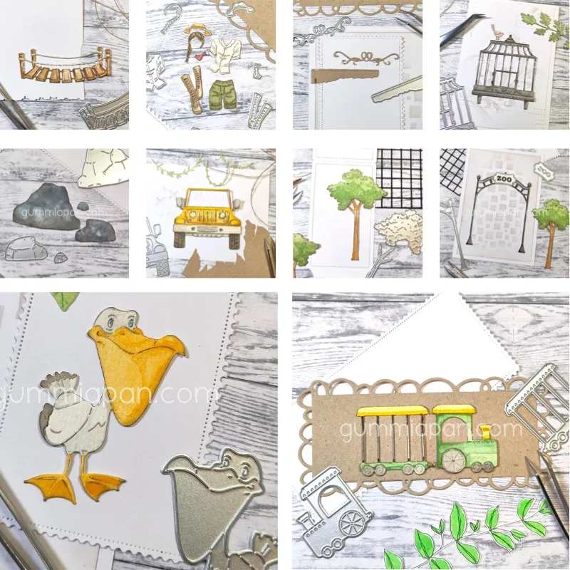 Flamingo Tire Swing Lion Crocodile Ticket Metal Cutting Dies Slimline Essentials Scrap Booking Card Stencil Cut Die for DIY 2026