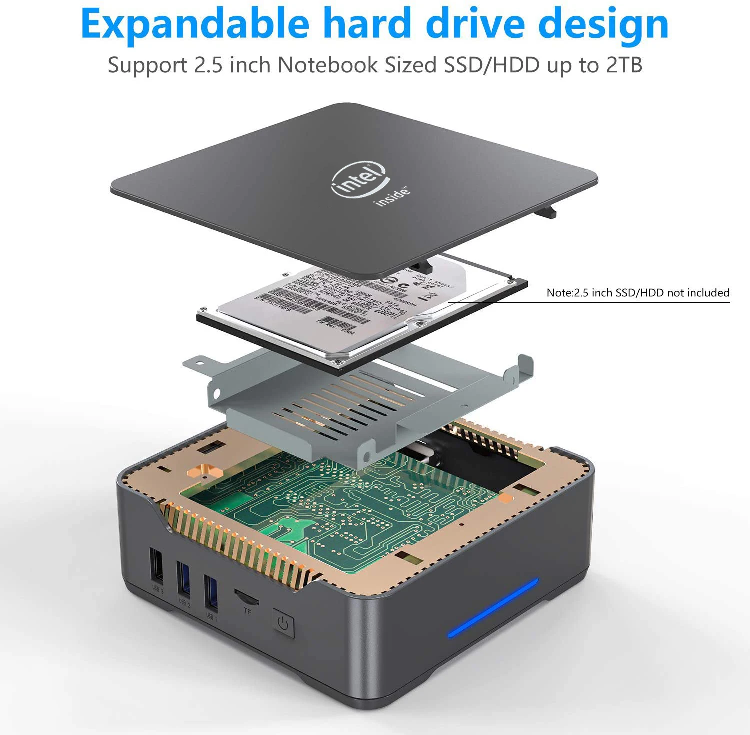 كمبيوتر صغير GK3V Windows10 Intel Celeron J4125 8GB DDR4 128GB SSD كمبيوتر صغير للألعاب 2.4G 5G WiFi 1000M كمبيوتر صغير